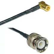 USA-CA LMR100 SMB FEMALE ANGLE to BNC MALE Coaxial RF Pigtail Cable