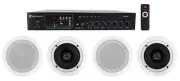 Home Audio Receiver+(4) 5.25" White Ceiling Speakers For Bedroom/Living Room