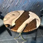 Epoxy Coffee Table with Coffee Bean, Epoxy Table, Walnut Wood Table (30 Inch)