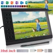 Pro Artist 10x6'' Graphic Drawing Tablet Battery-free Pen 8192, 12 Smart Keys