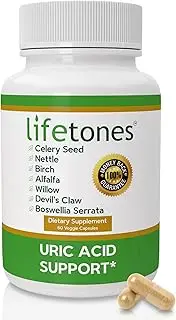 Lifetones Uric Acid Support Vitamins for Men and Women - Uric Acid Herbal Cleanse Detox - for Joint Comfort, Muscle Pain Relief, and Kidney Support - Non-GMO, Gluten Free - 60 Count