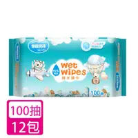 在飛比找ETMall東森購物網優惠-奈森克林 雲朵小熊純水濕紙巾100抽X12包