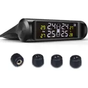 Car Tire Pressure Monitoring System Solar Device TPMS LCD w/4 External Sensors (for: Fiat)