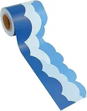 CAXUSD School Bulletin Board Cloud Border Trim Whiteboard Border Sticker Easy-cut Rolled Sky Strips for Wall Decor