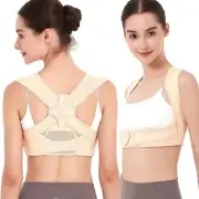 Posture Corrector Adjustable Upper Back Brace Peach S/M