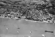 town and surrounding countryside Dartmouth from east 1930 England OLD PHOTO