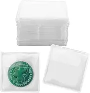 100 PCS Plastic Coin Sleeves, 2.1 Inch PVC Coin Protectors for Collectors, Anti-Oxidation Storage Bags for Coins, Jewelry, and Small Items