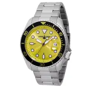 NEW Chase Durer Men's 46mm Yellow w/Luminous Dial Silver/Black Tone SS Watch