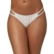 $38 O'NEILL Swim Bottoms Tab Side Pant Natural Lillia Stripe Natural Size Small