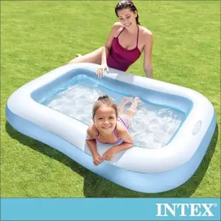 INTEX 長方形充氣泳池/攜帶浴池166x100x深25cm(90L)-適2歲以上(57403)