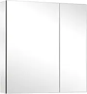 Viviendo Bathroom Mirror Cabinet Home Washroom Shaver Stainless Steel Frame Wall-Mounted Vanity Shelf Storage Unit Mirrored Cupboard - 750mm - 2 Door