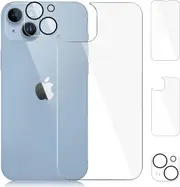 [3in1] Front Screen Protector for iPhone 14 (6.1-Inch) + Camera Protector + Back Screen Protector Tempered Glass [Anti-Scratch]-For iPhone 14