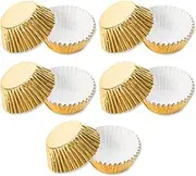 100pieces Non-Toxic and Eco-Friendly Cupcake Paper Liners for Delicious Baking Colorful and Decorative and Snacks, Gold