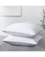 Unikome 300 Thread Count Pack of 2 Cotton White Down Feather Pillows