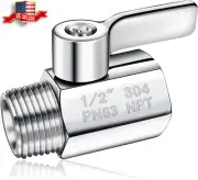 Shower Head Shut off Valve 304 Stainless Steel Mini Ball Valve(1/2" Female X Mal