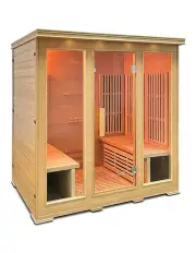 [ReGen8] Quadro - 4 Person 2640W Infrared Sauna in Brown