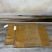 Pottery Barn/Villa Classic Concepts Caia Toscano Leather Lumbar Pillow Covers x2