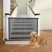 Folding Pet Dog Barrier - 4Pcs Hook Mesh Safety Gate