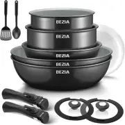 Induction Cookware with Healthy Ceramic Coating, Nonstick Pots and Pans Set 13Pc