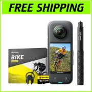 Stabilized 360 Action Camera Kit - X3 Waterproof with Touchscreen & 72MP Photos