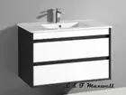 DarK Frame Wall Hung Vanity with Ceramic Basin and Soft Closing Drawer 600mm