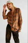 Free People CP SHADES Tree House Plaid Henley Pullover Shirt Top Size S NWT $204