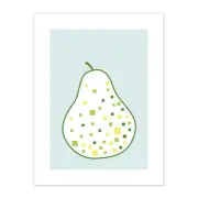 Pear With Shapes Canvas Wall Art Print