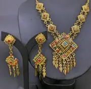Thai Accessories Dance Thai Set Jewelry Royal Neckace Belt Bangle Gems Earings