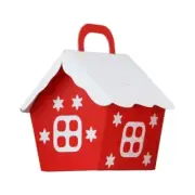 50pc Christmas Gift Bag Cookie Treat Box House Shape Box for Candy Holiday Party