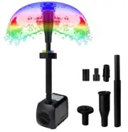 15W Electric Water Pump with LED Fountain Light and Adjustable Spray Patterns