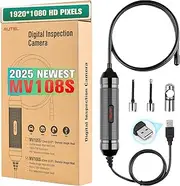 Autel MaxiVideo MV108S Digital Inspection Camera, 2MP 1920x1080 HD, Waterproof USB Endoscope, 8.5mm Ultra-Slim Borescope Snake Camera + LED Light, Work with Autel Scanner & PC, MV108 MV105S Upgrade