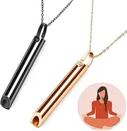 Vibbang Pack of 2 Stress Relief Necklace with Pendant, Mindful Breath Necklace, Smoking Cessation Aid, for Men and Women, Meditation Stress Relief Against Anxiety, Slowing, Breathing, Exercise Device