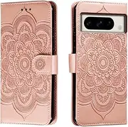 [shingtomua] for Google Pixel 8 Pro Case Wallet with Card Holder Kickstand Magnetic Soft Leather Flip Fold Case for Google Pixel 8 Pro Cover (Pink)