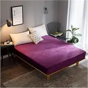 [BoNene] Queen Sheets Fitted Sheet for Winter Wine Color Warmer Soft Flannel Bed Sheet with Elastic Queen King Single Size Coral Fleece Bed Sheet Queen Sheet Set (Color : Type 16, Size : 180cmx200cmx25)