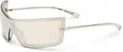 [Le Specs.] Le Specs Uni-Sex The Bodyguard Smoke Silver Wrap Sunglasses