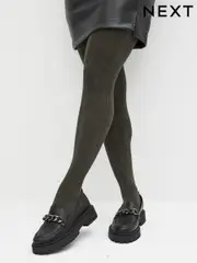 Khaki Green Patterned Tights 1 Pack (971701) | $10