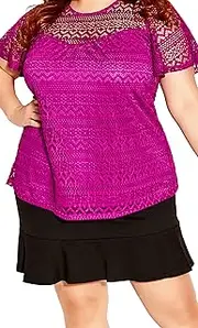 [City Chic] Women's Plus Size Top Serenity S/S