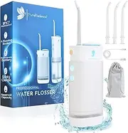 PureRadiance Portable Water Flosser – Rechargeable IPX7 Waterproof Oral Irrigator for Teeth, Braces & Travel with 4 Modes, 3 Tips – Perfect for Dental Care and Self-Care at Home & On-The-Go