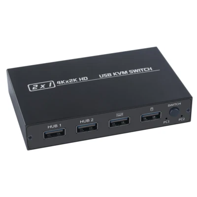 4K*2K KVM 2-In-1 Hdmi-Compatible/Usb KVM Switch Support HD 2 Hosts Share 1 Monit