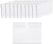 SagaSave Price Tag Holder, 50 PCS Clear Plastic Label Holders for Wire Shelf Retail Price Storage Bins, Merchandise Sign Display Holder for Supermarket Shop Office Home (50 x 42mm)