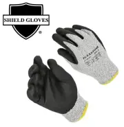 12-24 Nitrile Black, Grey ASTM Level A3 Cut Resistant Palm Coated Gloves