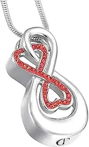 DOTUIARG Love You Cremation Urn Necklace for Ashes Crystal Keepsake Memorial Jewelry Pendant Hold Ashes