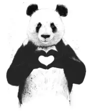 All you need is love panda bear funny animals ceramic tile mural backsplash
