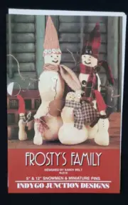 Frosty's Family 5" & 12" Muslin Snowmen & Miniature Pins - Indygo Junction