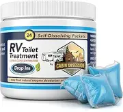 RV Toilet Treatment Drop Ins - 24 Easy Flush Self-Dissolving RV Black Tank Treatment Packets - Eliminate Odors and Break Down Waste Within Your RV Holding Tank