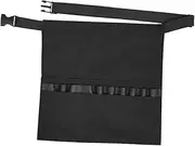WEKADRIN Hairstylist Apron Hair Braiding Tools Hairdressing Kit Storage Hair Cutting Apron for Stylist Clear Apron Hairstylist Shear Pouch Stylist Aprons for Women Salon Fabric Black