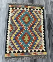 Hand Knotted Kilim Wool Rug, Bohemian Rug,Kuchi Rugs, 84 CM X 60 CM( KAS#712)