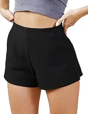 [Homma] Women's Soft Athletic Shorts with Pockets High Wasit Running Shorts Workout Gym Shorts