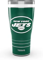 Tervis Traveler NFL New York Jets - MVP Triple Walled Insulated Tumbler Travel Cup Keeps Drinks Cold & Hot, 30oz, Stainless Steel