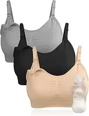 [4How] Nursing & Pumping Bra All in One Hands Free Pump Nurse Bra for Woman